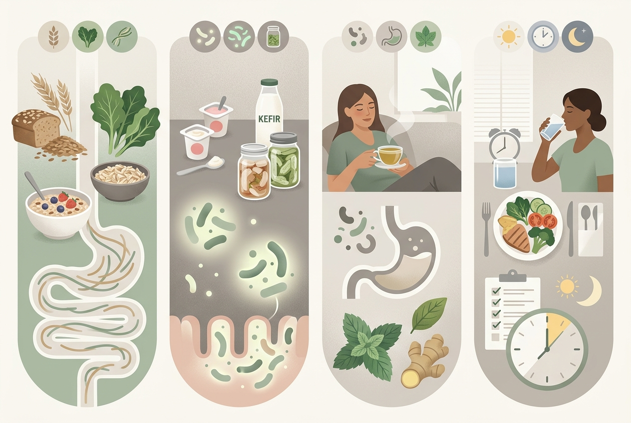 Graphic comparing four different types of gut-health supplement support.